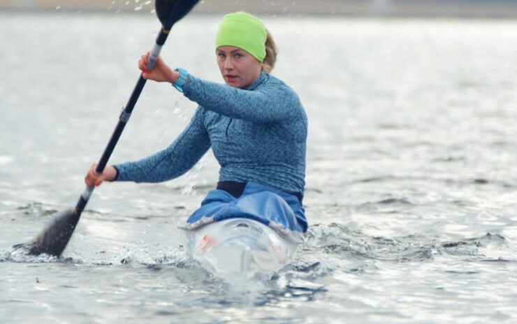 kayaking in cold wet suit