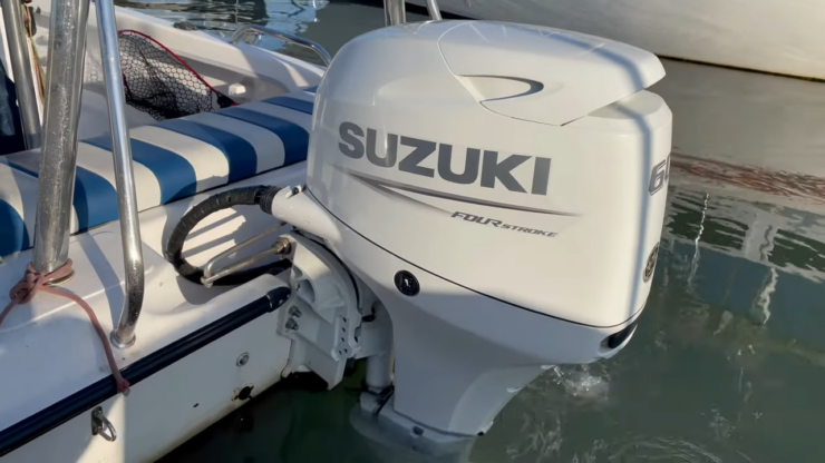 white suzuki four stroke