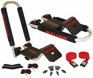 Malone Downloader Folding J-Style Universal Car Rack Kayak Carrier með boga og skutlínum