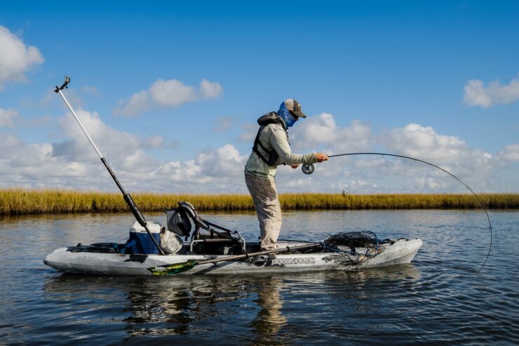 Pescando de caiaque