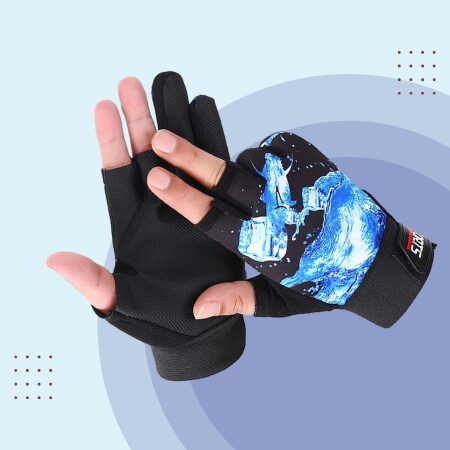 Premium Sailing Gloves Kayak Fishing Water Sports 3/4 Finger Grippy Palm Spandex 