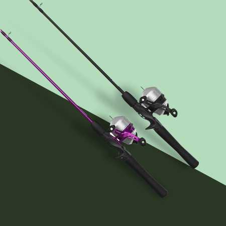 Zebco リールと 2 ピース釣り竿のコンボ