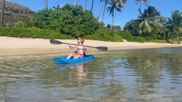 blue sit on top kayak