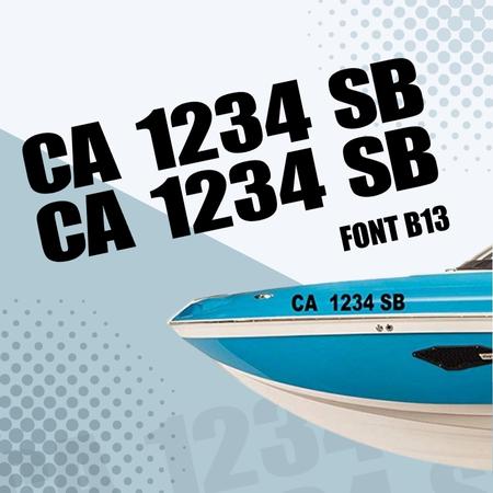 Pair of 3 Inch Boat Registration Number Decals