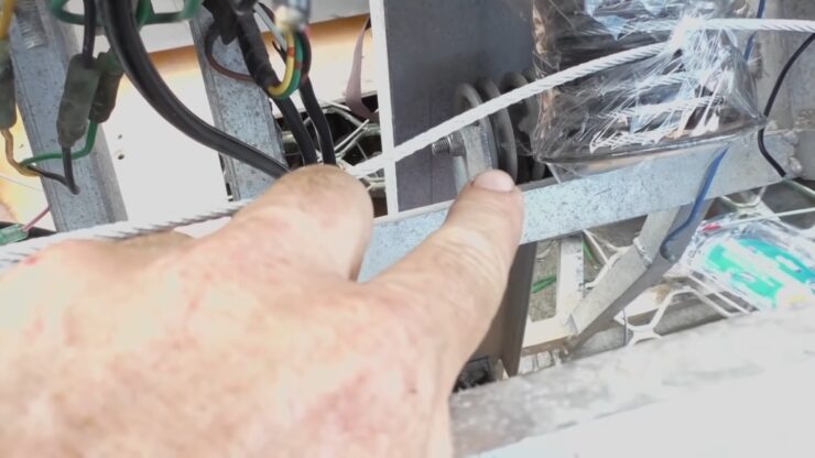 Securing the Pulleys to the Boat