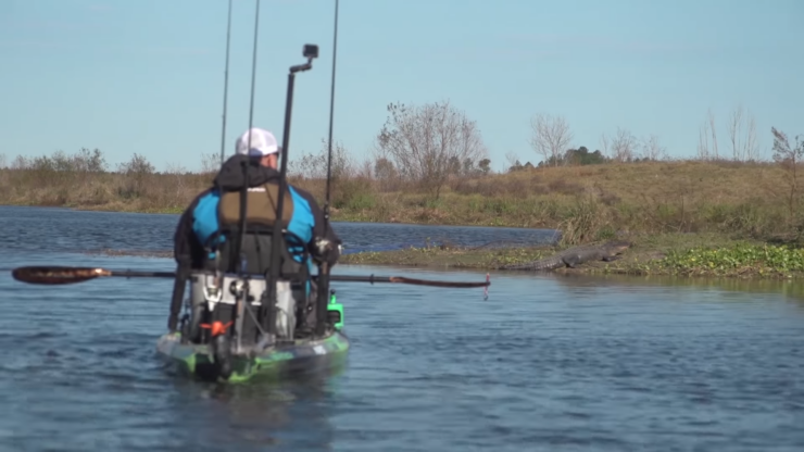 Pesca in kayak con alligatori