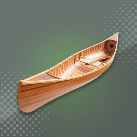 Old Modern Handicraft Wooden Canoe
