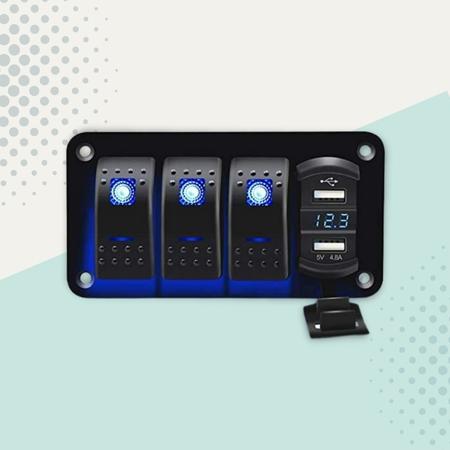 Panel de interruptor basculante impermeable de 4 bandas para accesorios automáticos