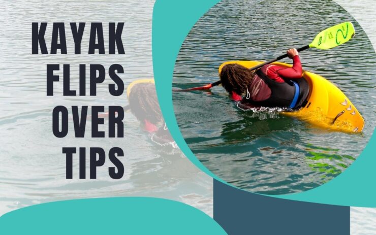 Kayak flips over tips