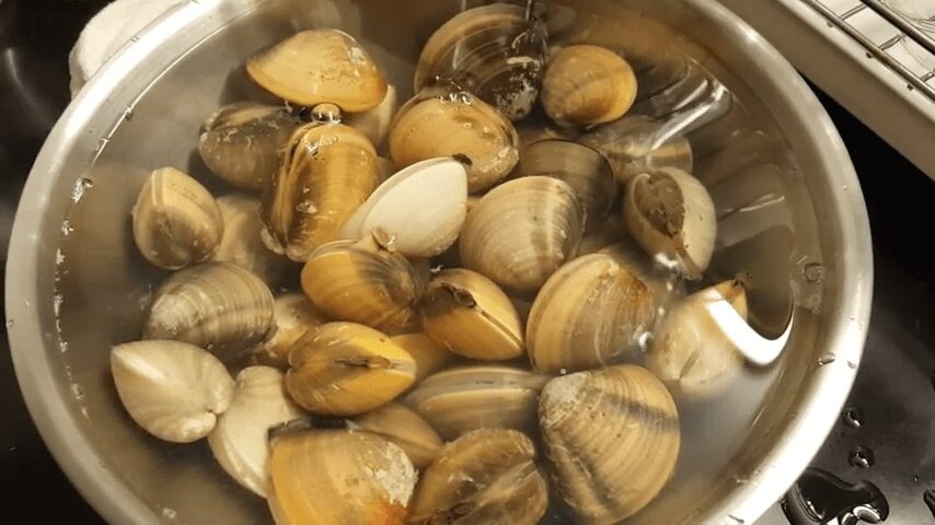 clams spit out sand