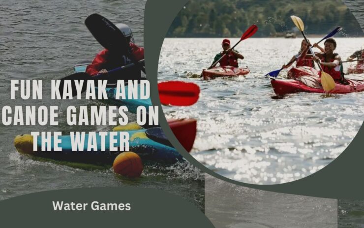 Jeux amusants de kayak et de canoë sur l'eau