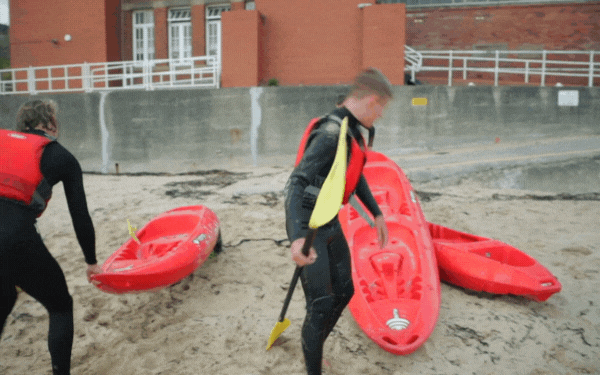 Preparing for kayaking