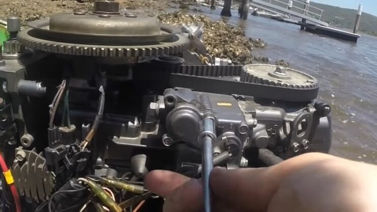inspect the outboard motor