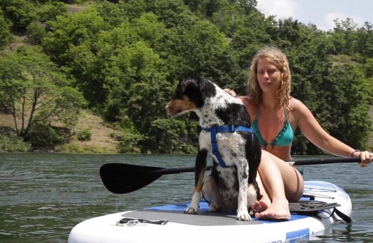 kayaking with dog