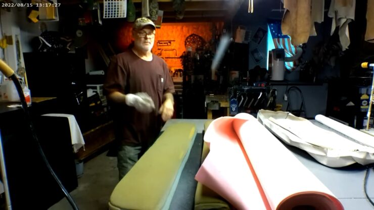 Marine-grade vinyl for reupholstering boat seats