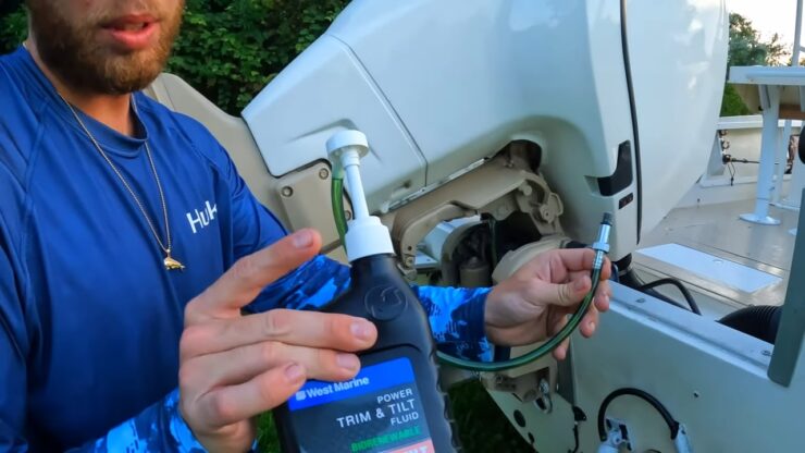 Outboard power trim fluid