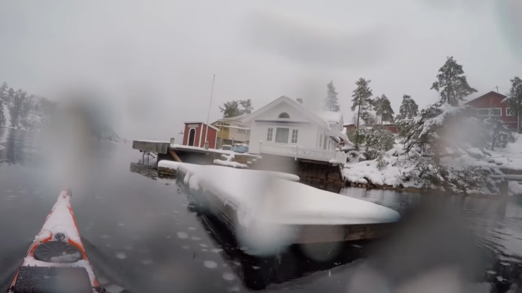 Winter kayaking
