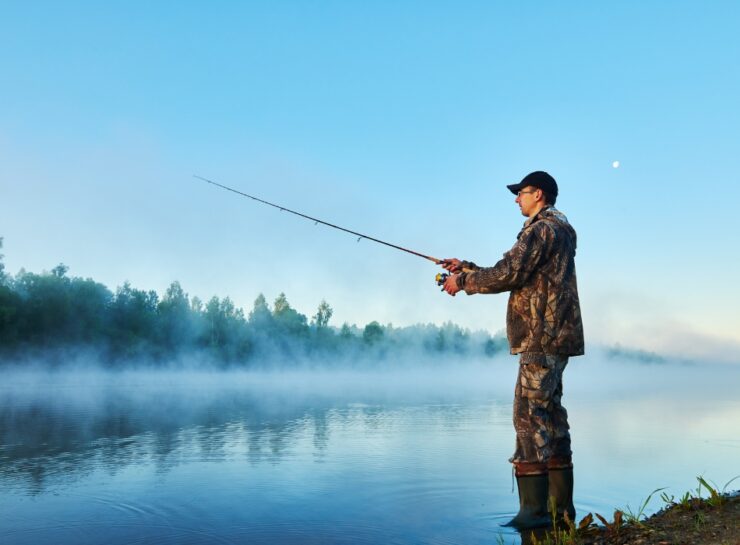 man fishing
