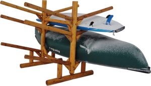 Soporte de madera para kayak de troncos