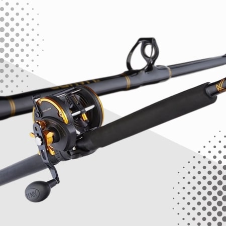 PenN Squall 30 Lefel Gwialen Pysgota Gwynt a Trolling Reel Combo